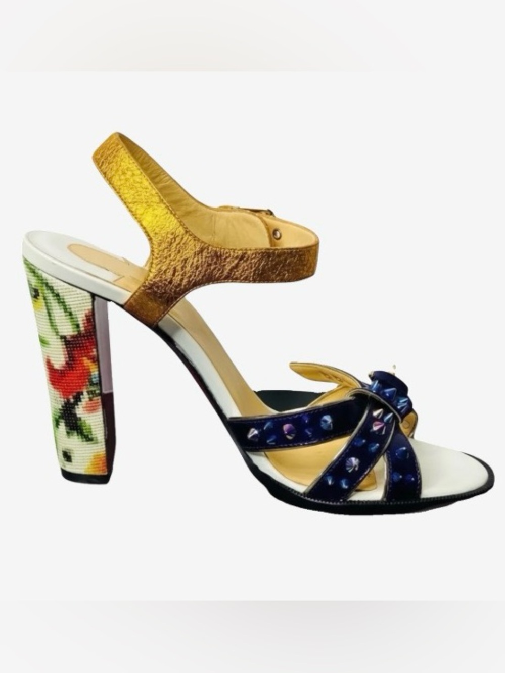 🛍️ Christian Louboutin Metallic Studded Women’s High Heel Sandals w/Box & Cover